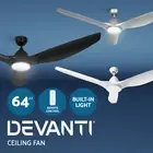 Devanti 64 Inch Ceiling Fan DC Motor LED light w/Remote