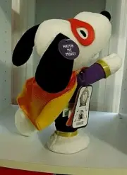 Snoopy Peanuts Hallmark Halloween Candy Crusader Animated 11-1/2" Superhero