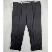 Dockers Insignia Dress Pants Mens 44X30 Black Classic Fit Pleated Stretch NEW