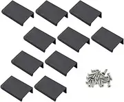 LICTOP 10 Pack 50mm/1.96" Flat Black Aluminum Finger Edge Pull Concealed Handle for Home Kitchen Door Drawer Cabinet