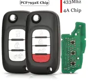 Flip Remote Smart Car Key Fob 433Mhz 4A Chip For Mercedes Benz Smart Fortwo 453