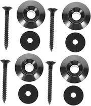 Kisangel 1set Guitar Strap Lock: Metal Strap Locks with Mushroom Head Anti-slip Guitar Buttons for Electric Acoustic Bass Guitars with Screws and Washers