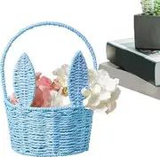 Woven Easter Basket, Portable Storage Organizer Party Decor, Handmade Compact Classic Decor for Living Room Bedroom Patio Candy Party Home Holiday