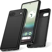 [Watana] Google Pixel 6A 5G Case, Soft Touch Silicone Mobile Phone Case, Shockproof, Dustproof, Non-Slip Full Body Armour with Microfibre Lining for Pixel 6A 5G, Black