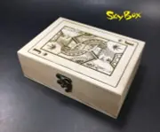 SkyBox® "JackPot" Laser Engraved Stash Box. Hinged Box with Latch Closure