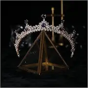 [FrEshn] Queen Crown Colored Zircon Bridal Crowns Wedding Tiaras Gold High-end Crown Vintage European Headdress Queens Crown (Size : Purple Zircon)