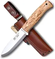 Hiking Knife Joker "Ember Scandi" CL122-P, with leather Sheath and Fire Starter included, blade 10,5 cm of Sandvik steel 14C28N, Tool for fishing, Hiking, camping and hiking