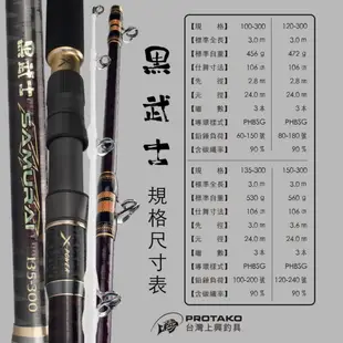 【漁樂商行】免運 上興PROTAKO 黑武士SAMURAI 石斑竿 龍膽竿 龍膽石斑 大班竿 中小斑竿 池釣