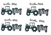 TRACTOR PULLING TRAILER OF PUMPKINS "PUMPKIN PATCH" SILHOUETTE DIE CUT/ CUTS