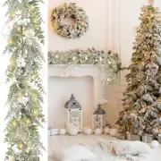 SY Super Bang 6FT Christmas Garland, Greenery Artificial Eucalyptus White Berry