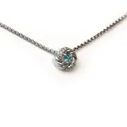 New DAVID YURMAN 8mm Petite Infinity Birthstone 17" Necklace Blue Topaz Diamond