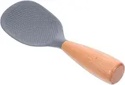 GRIRIW Silicone Standing Rice Spatula with Wood Handle Non Stick Rice Cooker Spoon Scooper Reusable Kitchen Shovel Tool for Serving Stirring