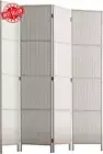 4 Panel Room Divider White Folding Wood Privacy Screen Partition Wall Indoor Use