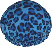 Leopard Skin Animal Print Various Activities Shower Cap Reusable Soft And Lightweight Bath Hair Cap Long Hair