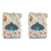 2x Vintage Moth 19cm Doorstop Home/Office Room Weighted Heavy Door Stopper Beige