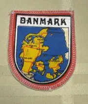 Printed-DANMARK Country Map Denmark Souvenir Iron On Patch