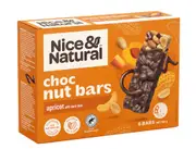 Nice & Natural Choc Nut Bars Apricot With Dark Chocolate Multipack Snacks 6 pack 180g
