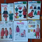 LOT 6 BURDA Sewing Patterns for Toddlers and Children NEW, UNCUT Coats Jumpers