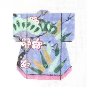Lee Designs Flower Garden Petite Kimono Needlepoint Canvas Hand Painted 18ct