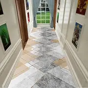 Non-Slip Runner Rug, Washable Polyester Hallway Carpet, Indoor Floor Mat for Kitchen, Living Room, Bedroom,1m x 3m