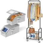 Multi-purpose Hat Storage Box Grey Hat Rack Wardrobe Organization Box Clothes