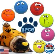 LLSPET Latex Dog Chewing Squeaky Ball Toys Face Fetch Play Toy for Puppy Smal