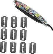 EPIGEIST 1Set Vintage Stainless Steel Shaving Razor with Acrylic Handle Replaceable Blades for Eyebrow Trimming Hair Cutting and Grooming for Men and Women Manual Equipment for Home