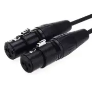 XLR Female to Female Splitter Microphone Cable XLR to XLR Patch Cables 3-Pin ...