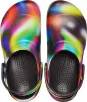 Crocs Bistro Graphic Slip Resistant Clog W7/M5 Neon Tie Dye Work 204044-6RX New