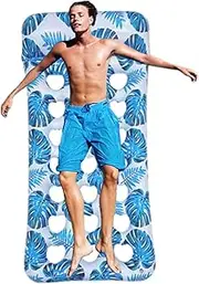 Pool Tanning Float | Inflatable Floating Raft Foldable Lounger - Sun Tanning Raft Bed For Men Women Swimming Pool Beach Party Water Activity