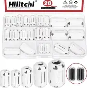 28PCS White Noise Suppressor Cable Clip Clip-on Ferrite Ring Core Assortment Kit