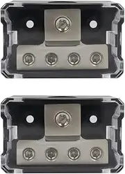 1 Input 4 Output 4 Ways Car Power Distributor Block Holder for Cars Off-road Vehicles Buses RVs Yachts Ships - 2 PCS