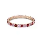 Round Eternity Band Ruby Pink Tourmaline 925 Sterling Silver Rose Plated Ring