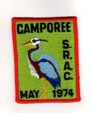 Suwannee River Area Council Tallahassee Florida, May 1974 Blue Heron Patch