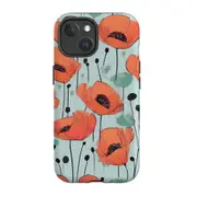 For iPhone 15 Armour Case Compatible with MagSafe, Poppy Field