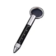 6 in 1 Retro Metal Multifunction Mini Ballpoint Pen Capacitive Touch Screen Stylus Drawing Pen with Scale BLACK COLOR