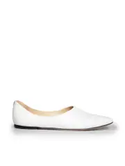 White Joselyn Croc Embossed Flats