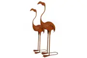 2pc Maine & Crawford Cast Iron Yamba Outdoor/Garden Flamingo Ornament Decor