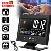 New Digital Alarm Clock Calendar Thermometer Hygrometer Weather Forecast