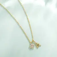 在飛比找momo購物網優惠-【Jpqueen】漫遊巴黎星星水鑽金繽典雅項鍊(金色)