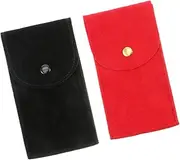 Healeved Snap Button Watch Storage Pouches Flannelette Jewelry Bags Watch Organizer Travel Accessory Holder Scratch Proof