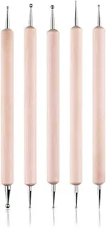 5Pcs Wooden Ball Styluses Tool Set for Embossing Pattern Clay Sculpting, Nail Art