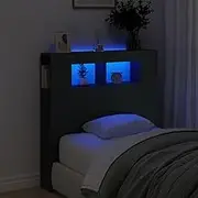 Bed Headboard LED, Beds Head Frame LED Headboard Black 100 cm Engineered Wood