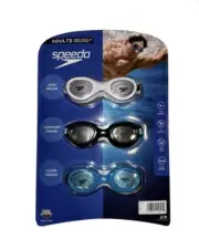Speedo 3 Pack Adult Leak Proof and Anti Fog Swim Goggles