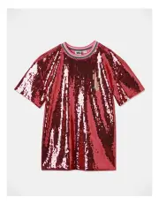 Wicked Sequin Short Sleeve T-Shirt in Tulip