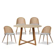 Kyoto Natural and Avila Natural Five Piece Dining Set