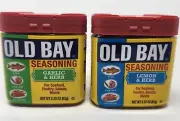 Lot of 2 Old Bay Cajun Crab Boil Garlic Lemon & Herb Seasoning Canisters 2.37 oz
