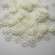 100× Snowflake Flatback Pearl Embellishments Christmas Craft DIY Tools SRZ8 rf