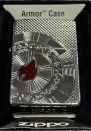 ZIPPO 2019 POKER CHIP RED EPOXY FLAME ARMOR CASE LIGHTER UNFIRED IN BOX Q0160