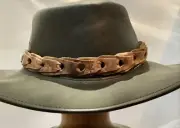 woman ladies girls man hat band Kangaroo Leather Australian made for all hats